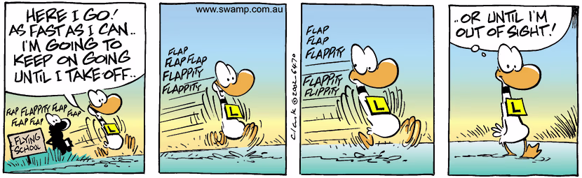 Swamp Cartoon - Taking OffJune 12, 2002