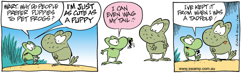 Swamp Cartoon - Puppy Vs Frog 3July 2, 2002
