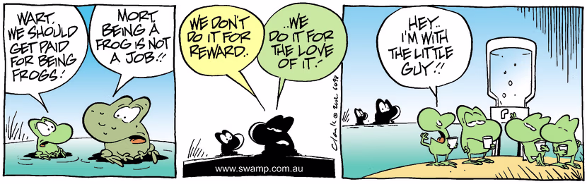 Swamp Cartoon - Working Frog 4July 15, 2002