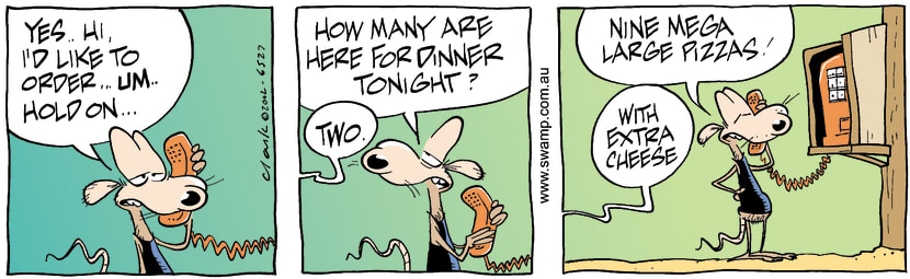 Swamp Cartoon - PizzaAugust 17, 2002