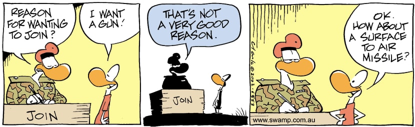 Swamp Cartoon - Army JoinSeptember 17, 2002