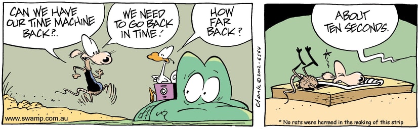 Swamp Cartoon - Time Machine 8September 30, 2002