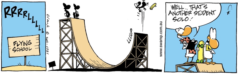 Swamp Cartoon - Skating 1October 24, 2002