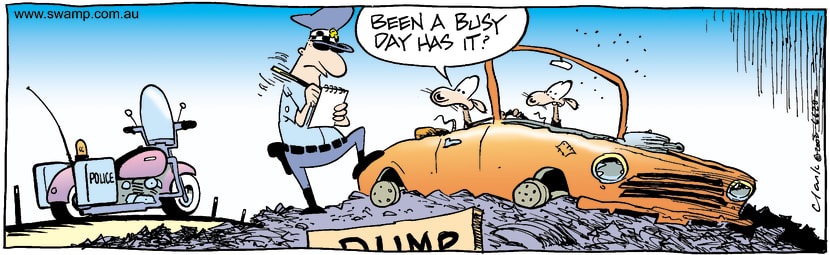 Swamp Cartoon - PoliceDecember 13, 2002