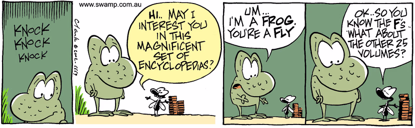 Swamp Cartoon - Sales RepJanuary 29, 2003