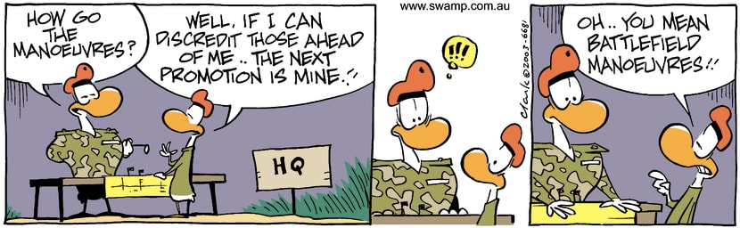 Swamp Cartoon - ManoeuvresFebruary 12, 2003