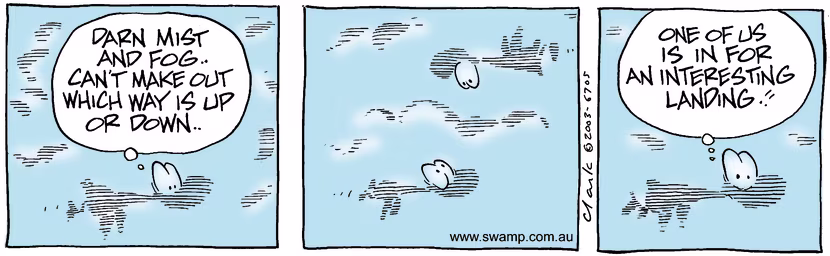 Swamp Cartoon - Misty FogMarch 12, 2003