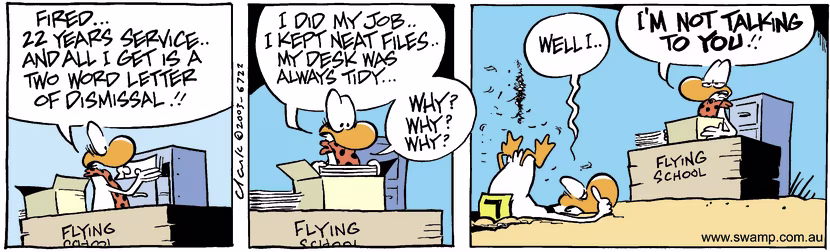Swamp Cartoon - Fired 2April 1, 2003