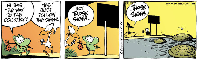 Swamp Cartoon - Those SignsMay 22, 2003