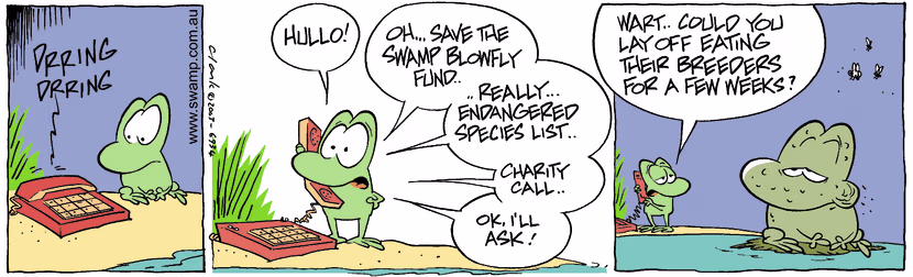 Swamp Cartoon - Blowfly FundDecember 4, 2003