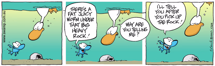 Swamp Cartoon - Juicy WormDecember 5, 2003