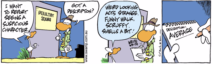 Swamp Cartoon - SuspiciousJanuary 5, 2004