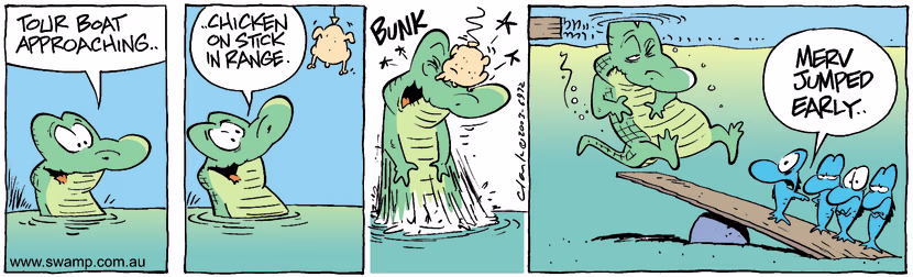 Swamp Cartoon - Chicken JumpJanuary 17, 2004