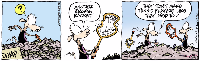 Swamp Cartoon - Cheese & Chives Tennis RacketsJanuary 1, 1990
