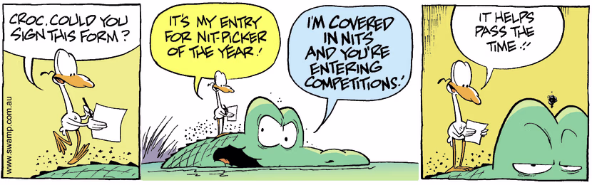 Swamp Cartoon - Nitpicker of the Year 1August 24, 2007