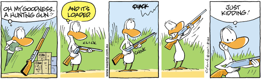 Swamp Cartoon - Duck Hunting in reverse 2October 11, 2007