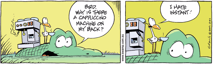 Swamp Cartoon - Coffee Break 2December 1, 2007