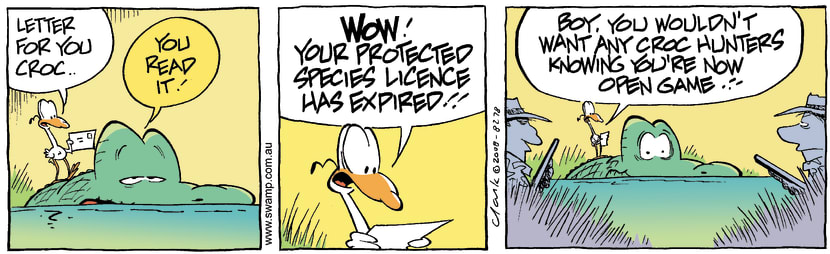 Swamp Cartoon - In Big Trouble1March 19, 2008