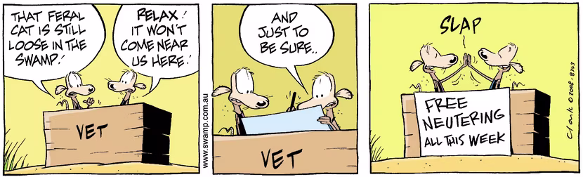 Swamp Cartoon - Swamp Rats Neuter Cat ComicJune 3, 2008