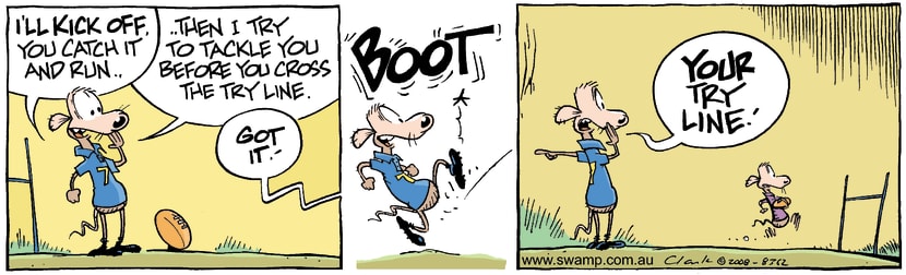 Swamp Cartoon - Footy Fun 2June 25, 2008