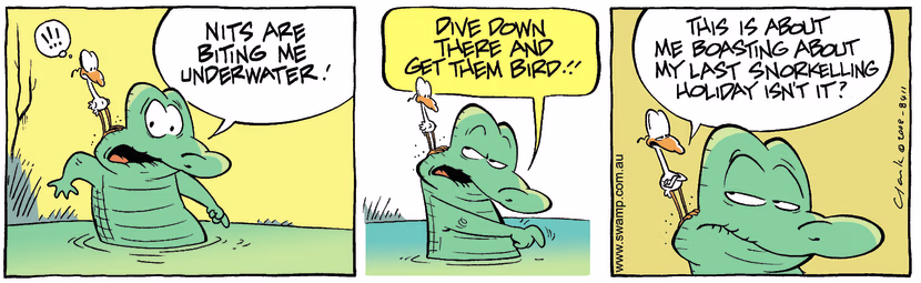 Swamp Cartoon - In above his head 1August 21, 2008