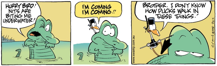 Swamp Cartoon - In above his head 2August 22, 2008