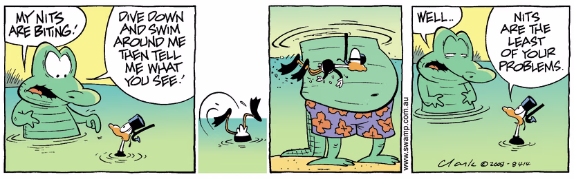 Swamp Cartoon - In above his head 4August 25, 2008