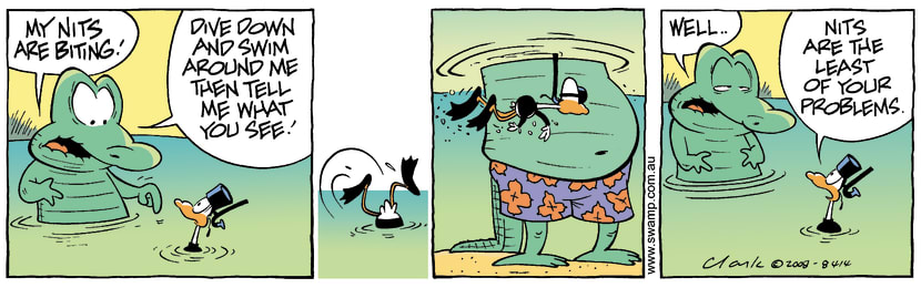 Swamp Cartoon - In above his head 4August 25, 2008