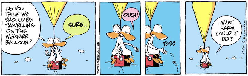 Swamp Cartoon - Up up and away 3September 12, 2008