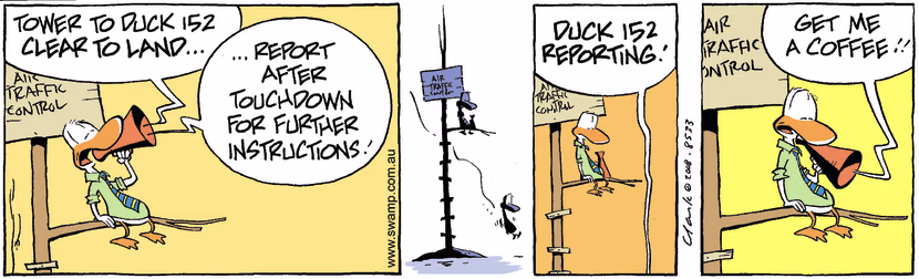 Swamp Cartoon - Air Traffic Control Coffee ComicJanuary 10, 2009