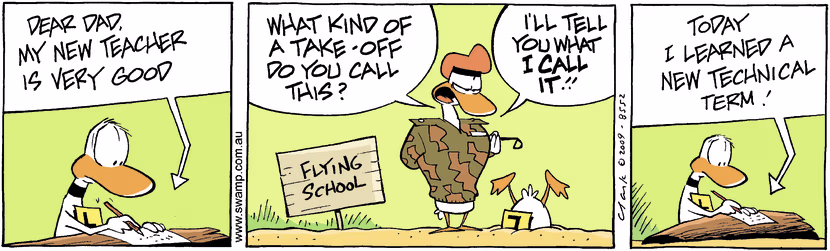 Swamp Cartoon - Dear Dad Letter 4February 2, 2009
