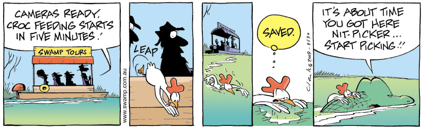 Swamp Cartoon - Playing Chicken 1March 18, 2009