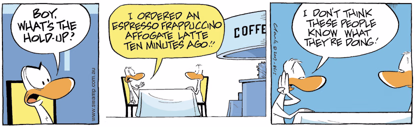 Swamp Cartoon - A Fleeting Visit 3April 16, 2009