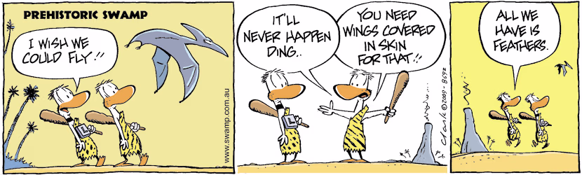 Swamp Cartoon - Prehistoric Ding Duck ComicJuly 15, 2009