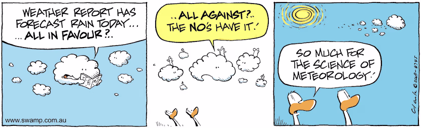 Swamp Cartoon - Clouds Confer on WeatherSeptember 15, 2009
