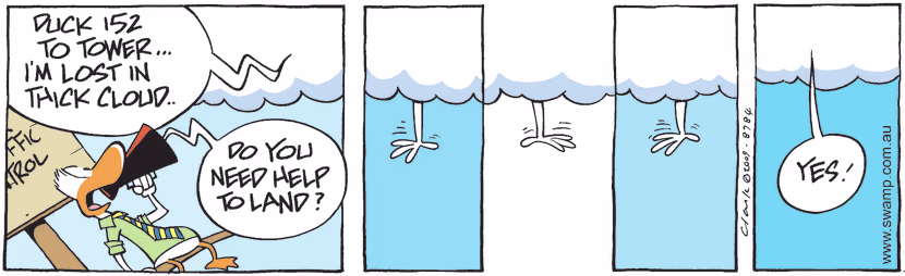 Swamp Cartoon - Pilot Lost in Cloud ComicOctober 30, 2009