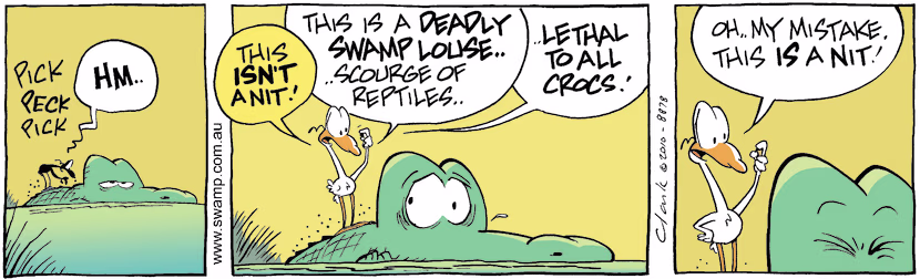 Swamp Cartoon - Nitpicker Picking 1February 17, 2010