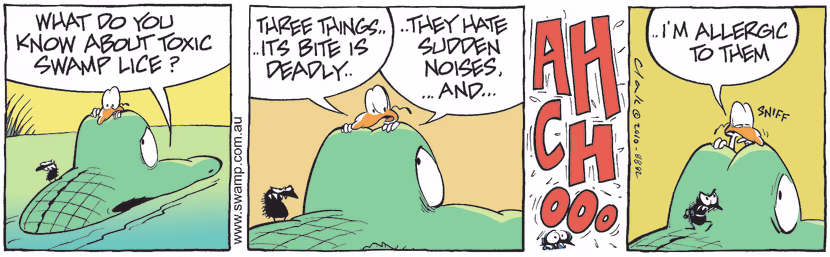 Swamp Cartoon - Nitpicker Picking 4February 22, 2010
