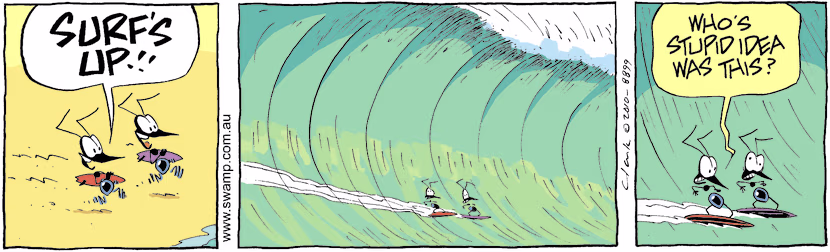 Swamp Cartoon - Surfs downMarch 13, 2010