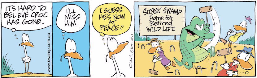 Swamp Cartoon - Old Croc Retires 2May 4, 2010