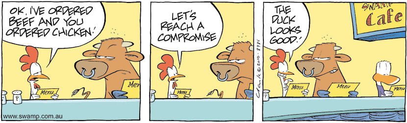 Swamp Cartoon - Chicken Beef Compromise ComicNovember 25, 2014