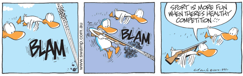 Swamp Cartoon - Swamp Ducks Guns ComicJune 29, 2010