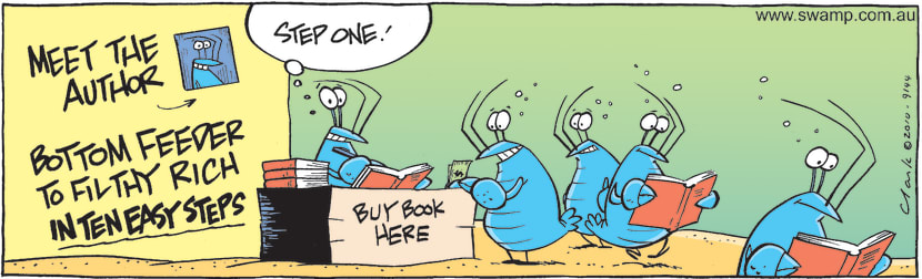 Swamp Cartoon - Bob Crayfish Author ComicDecember 24, 2010