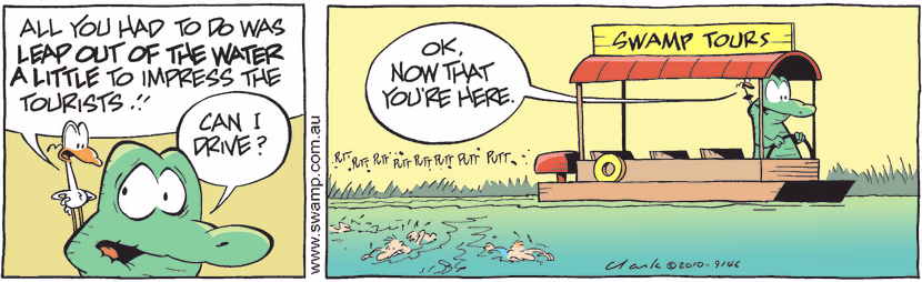 Swamp Cartoon - Croc of ActionDecember 27, 2010