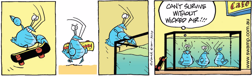 Bob Crayfish has addicted thrills with his skateboard tricks. Swamp Cartoon - Addicted ThrillsMay 31, 2025