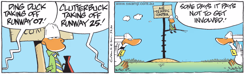 Swamp Cartoon - Air Traffic Control Incident ComicApril 4, 2011
