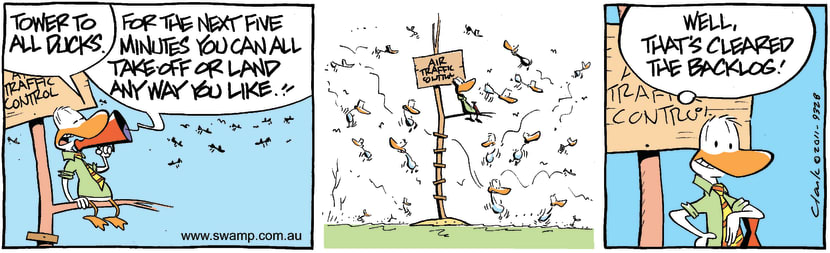 Swamp Cartoon - Air Traffic Control Backlog ComicJuly 27, 2011