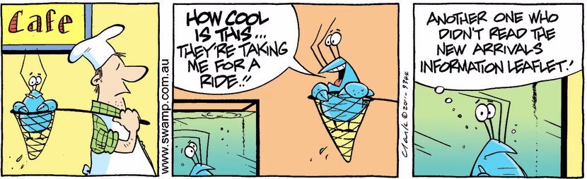 Swamp Cartoon - Crayfish Fun 3August 15, 2011