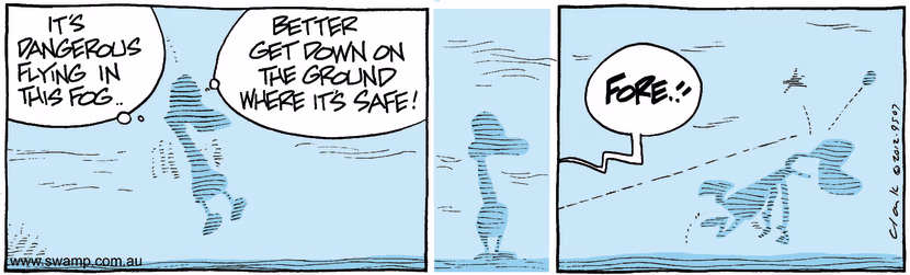 Swamp Cartoon - Dangerous Flying in Fog ComicFebruary 21, 2012