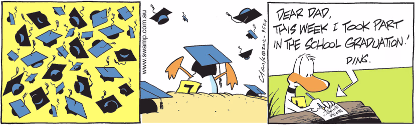 Swamp Cartoon - Ding Duck Graduation ComicApril 4, 2012